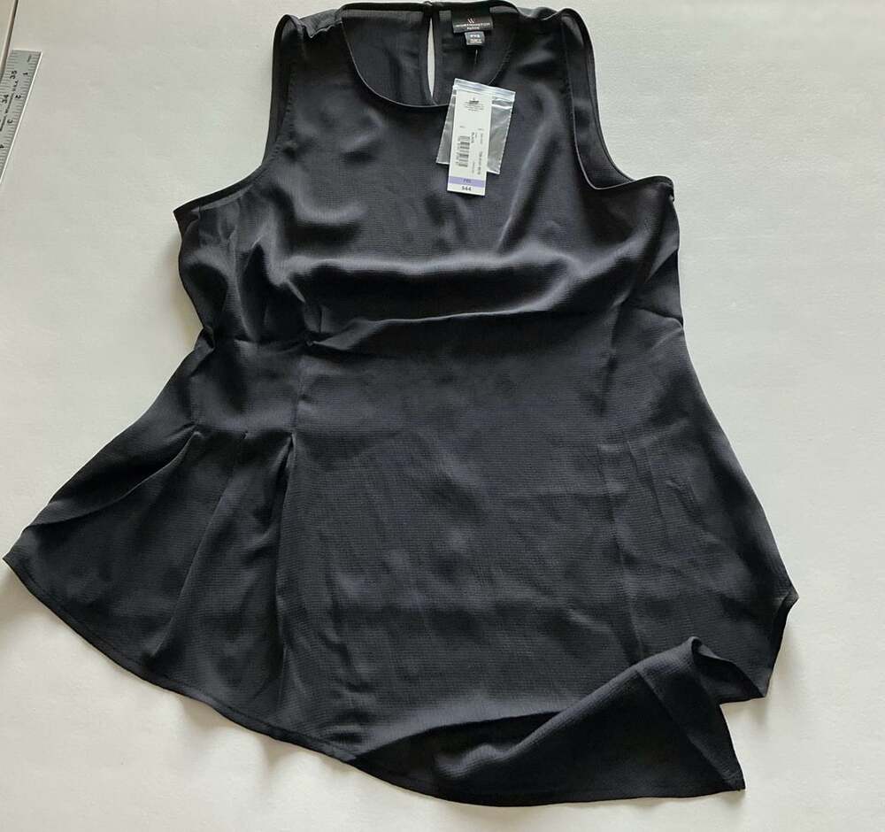 Worthington Petite Peplum Top Size PXS Black